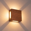 Brilagi - QUADRAY LED външно стенно осветително тяло 6W/230V, дървесен декор, IP54