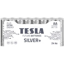 Tesla Batteries - 24 бр. Алкална батерия AA SILVER+ 1,5V
