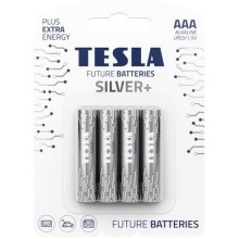 Tesla Batteries - 4 бр. Алкална батерия AAA SILVER+ 1,5V