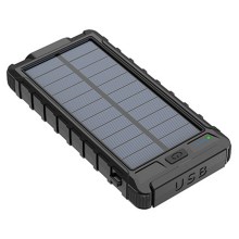 Външна батерия със соларно фенерче и компас 10000mAh 3,7V