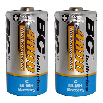 2 бр. Акумулаторна батерия NiMH C 4000 mAh 1,2V