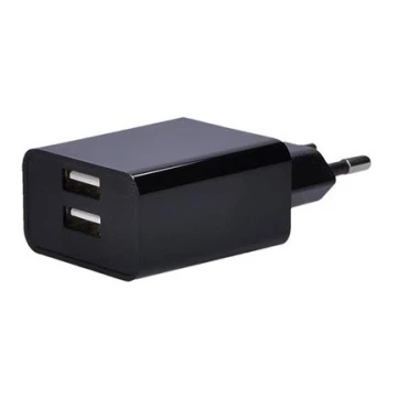 Адаптер за зареждане 2xUSB/3100mA/230V черен