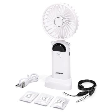 Aigostar - Акумулаторен handheld fan 4W/5V 1200mAh бял