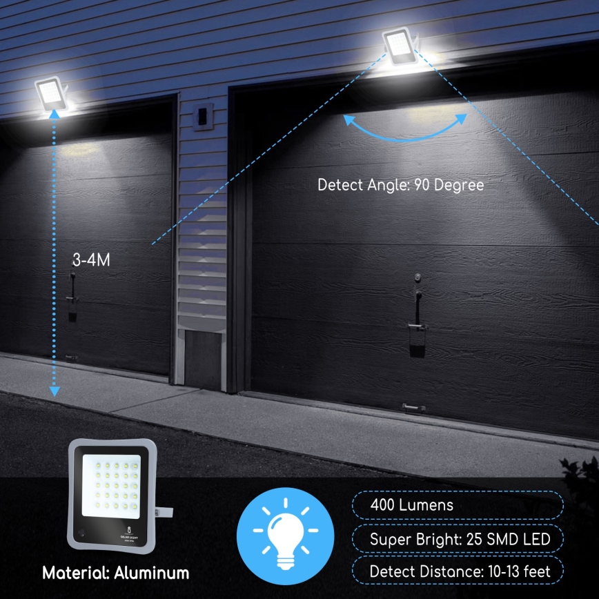 Aigostar - LED Димируем соларен прожектор LED/30W/3,2V IP67 + д.у.