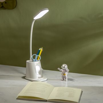 Aigostar - LED Димируема акумулаторна настолна лампа LED/2,8W/5V 1800mAh 3000/5000K бял