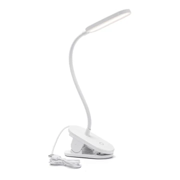 Aigostar - LED Димируема настолна лампа с щипка LED/2,5W/5V бял