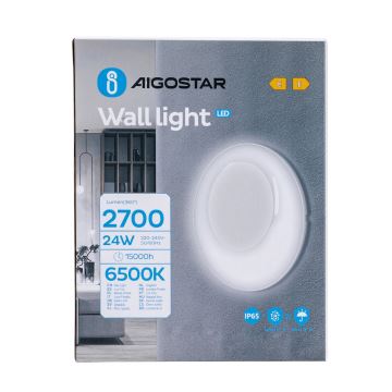 Aigostar - LED Екстериорен аплик LED/24W/230V 6500K IP65 бял