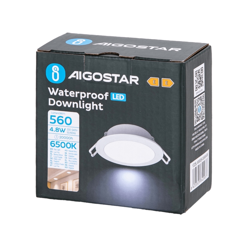 Aigostar - LED Лампа за вграждане в баня LED/4,8W/230V 6500K бял IP65