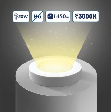 Aigostar - LED Плафониера LED/20W/230V Ø 24,7 см 3000K бял