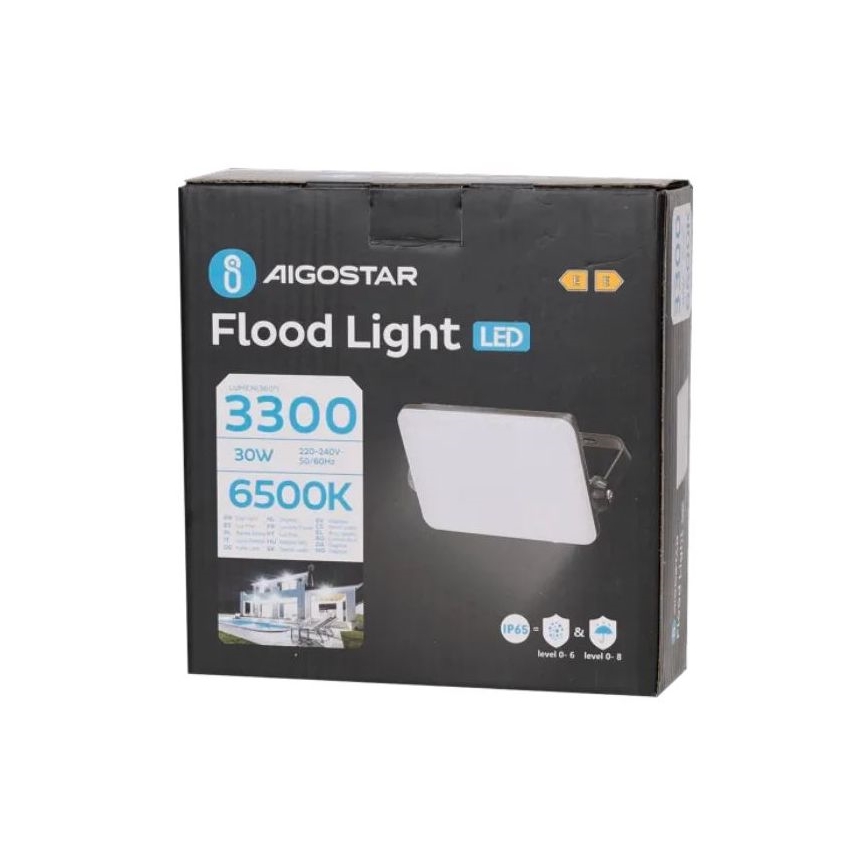 Aigostar - LED Прожектор LED/30W/230V 6500K IP65 черен