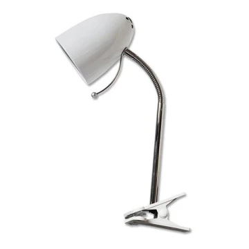 Aigostar -  Настолна лампа с щипка 1xE27/11W/230V бяла/хром