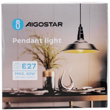 Aigostar - Пендел 1xE27/60W/230V черен