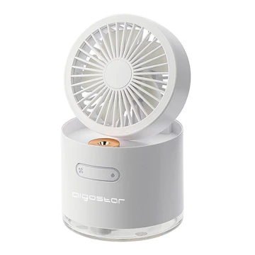 Aigostar - RGB Мини настолен вентилатор 10W/USB бял