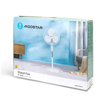 Aigostar - Стоящ вентилатор 40W/230V бял