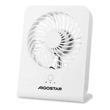 Aigostar - Вентилатор за маса 5W/5V бял