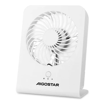 Aigostar - Вентилатор за маса 5W/5V бял