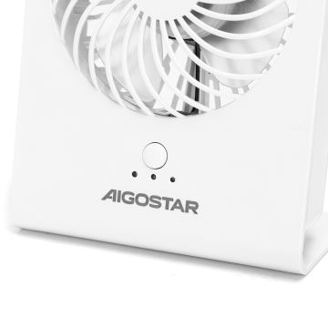 Aigostar - Вентилатор за маса 5W/5V бял