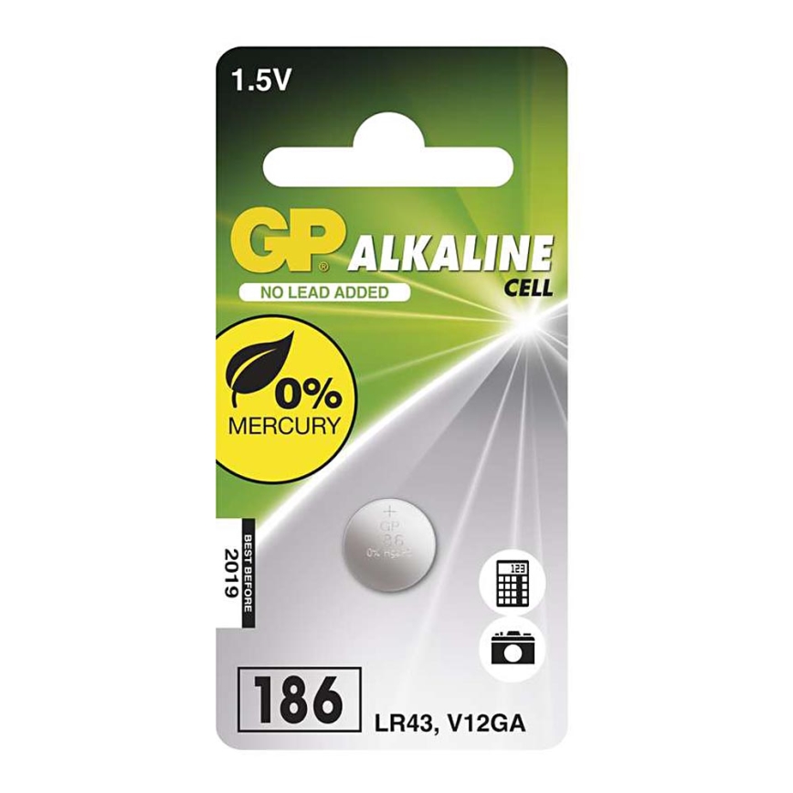 Алкална батерия плоска LR43 GP ALKALINE 1,5V/70 mAh