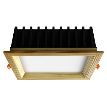 APLED - LED Лампа за окачен таван SQUARE WOODLINE LED/12W/230V 4000K 17x17 см бор масивнo дървo