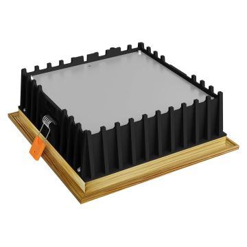 APLED - LED Лампа за окачен таван SQUARE WOODLINE LED/12W/230V 4000K 17x17 см бор масивнo дървo