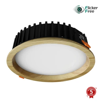 APLED - LED Лампа за окачен таван RONDO WOODLINE LED/12W/230V 3000K Ø 20 см бор масивнo дървo