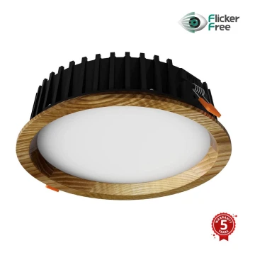 APLED - LED Лампа за окачен таван RONDO WOODLINE LED/12W/230V 3000K Ø 20 см пепел масивнo дървo