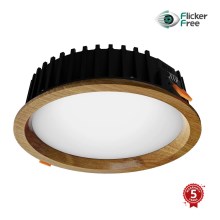 APLED - LED Лампа за окачен таван RONDO WOODLINE LED/12W/230V 4000K Ø 20 см дъб масивнo дървo