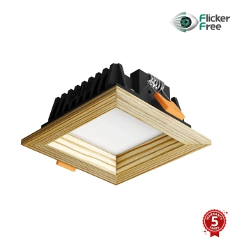 APLED - LED Лампа за окачен таван SQUARE WOODLINE LED/3W/230V 3000K 9x9 см бор масивнo дървo