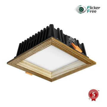 APLED - LED Лампа за окачен таван SQUARE WOODLINE LED/6W/230V 3000K 12x12 см пепел масивнo дървo