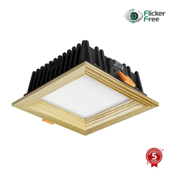 APLED - LED Лампа за окачен таван SQUARE WOODLINE LED/6W/230V 4000K 12x12 см бор масивнo дървo