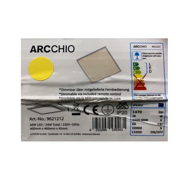 Arcchio - LED Димируем плафон PHILIA LED/20W/230V 3000-6000K + дистанционно