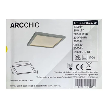 Arcchio - LED Димируем плафон SOLVIE LED/20W/230V