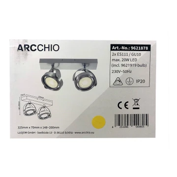 Arcchio - LED Димируем спот MUNIN 2xES111/GU10/11,5W/230V