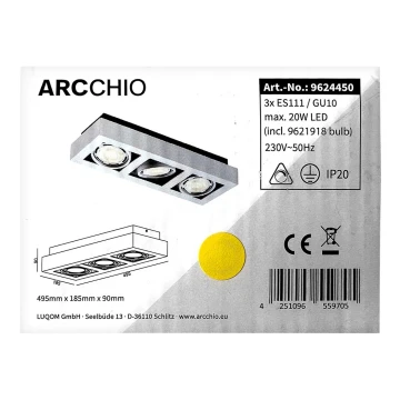 Arcchio - LED Плафон RONKA 3xGU10/11,5W/230V