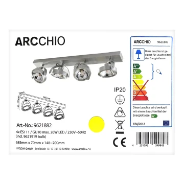 Arcchio - LED Спот MUNIN 4xGU10/ES111/11,5W/230V