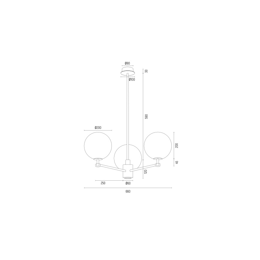 Argon 6310 - Висящ полилей PALOMA 3xE14/7W/230V златист/черен