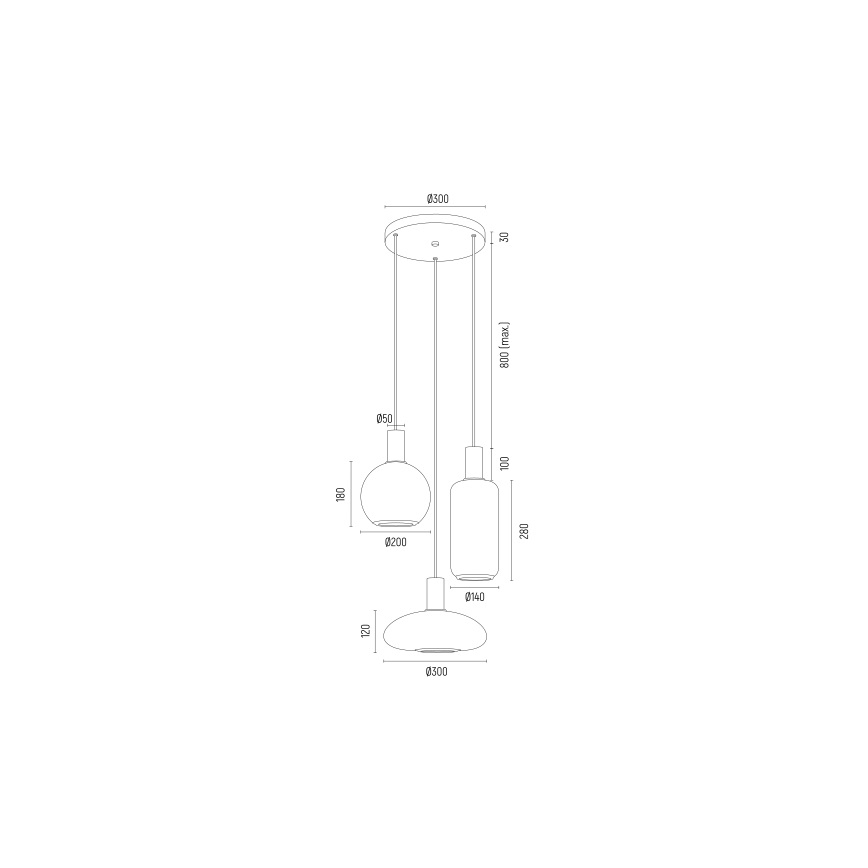 Argon 6323 - Пендел SAGUNTO PLUS 3xE27/15W/230V