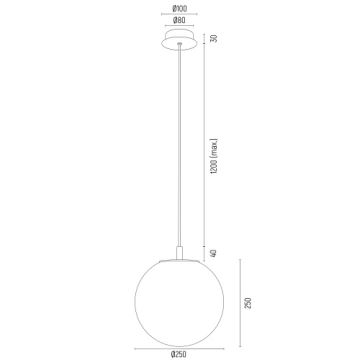 Argon 8507 - Пендел PALOMA 1xE27/15W/230V Ø 25 см златист/бял