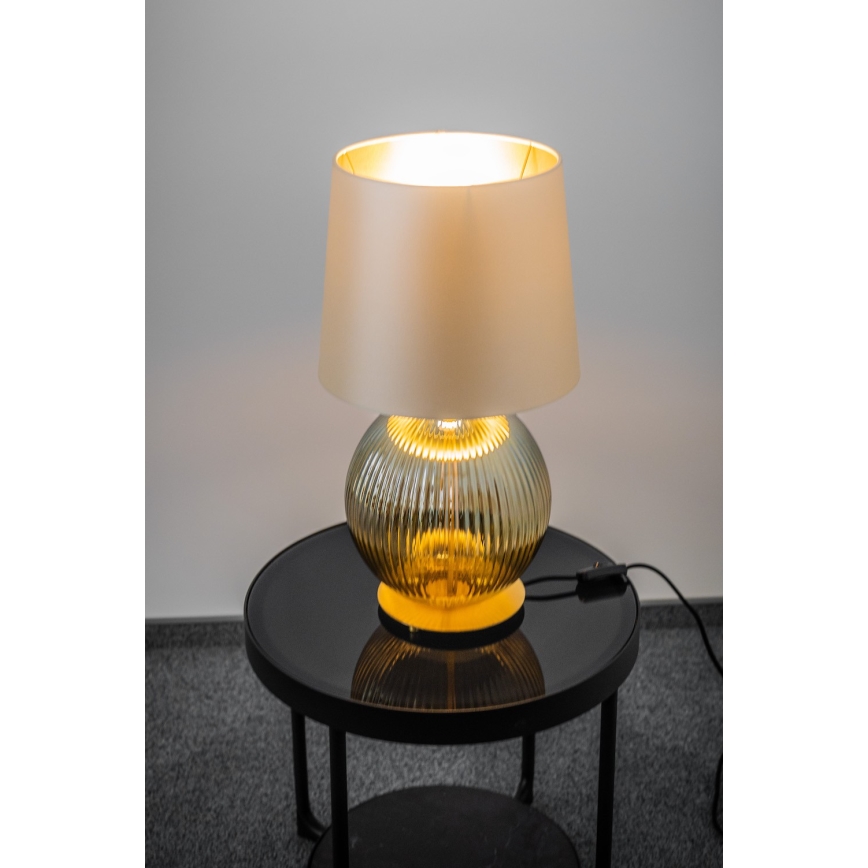 Argon 8530 - Настолна лампа HAMILTON 1xE27/15W/230V кремав/сив