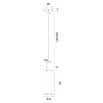 Argon 8563 - Пендел SAGUNTO PLUS 1xE27/15W/230V Ø 14 см