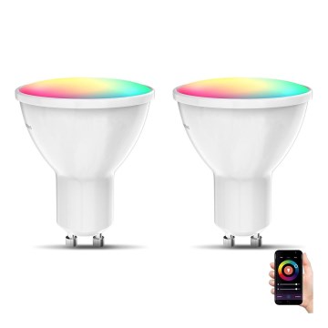 B.K. Licht 1263 - К-кт 2x LED RGB Димируема крушка GU10/5,5W/230V Wi-Fi Tuya