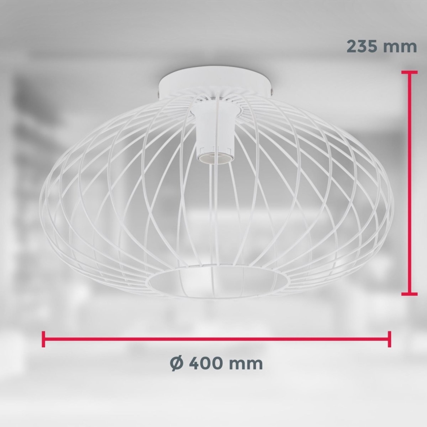 B.K. Licht 1399 - Повърхностен полилей RETRO 1xE27/40W/230V бял