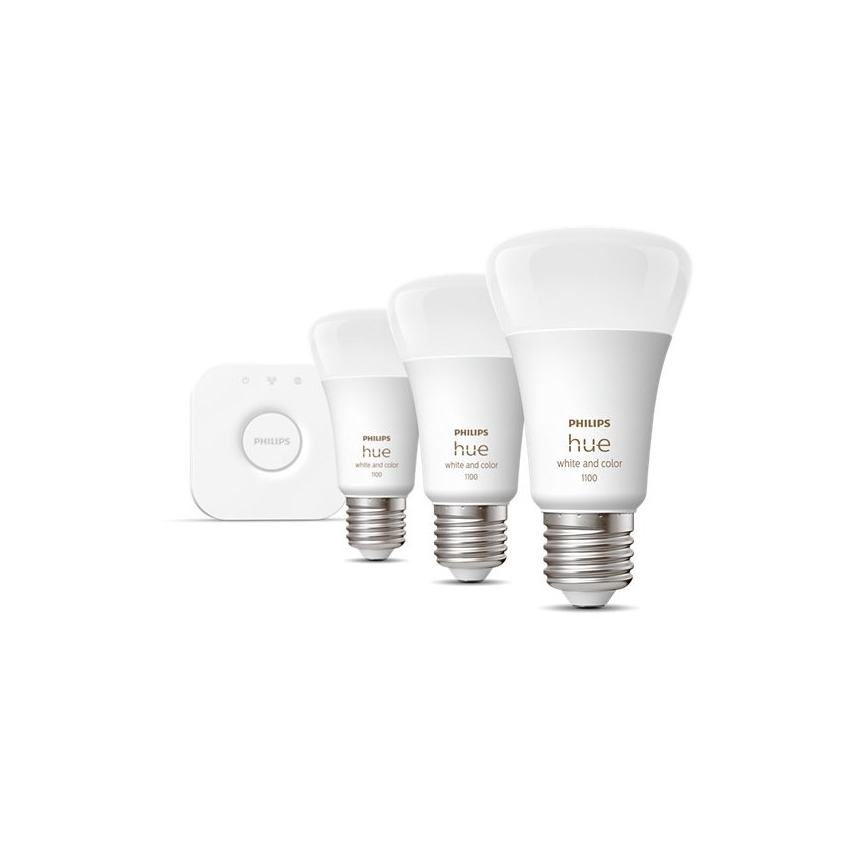 Базов к-кт Philips Hue WHITE AND COLOR AMBIANCE 3xE27/9W/230V 2000-6500K + взаимосвързващо у-во