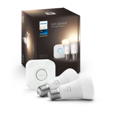 Базов комплект Philips Hue WHITE 2xE27/9,5W 2700K + взаимосвързващо устройство