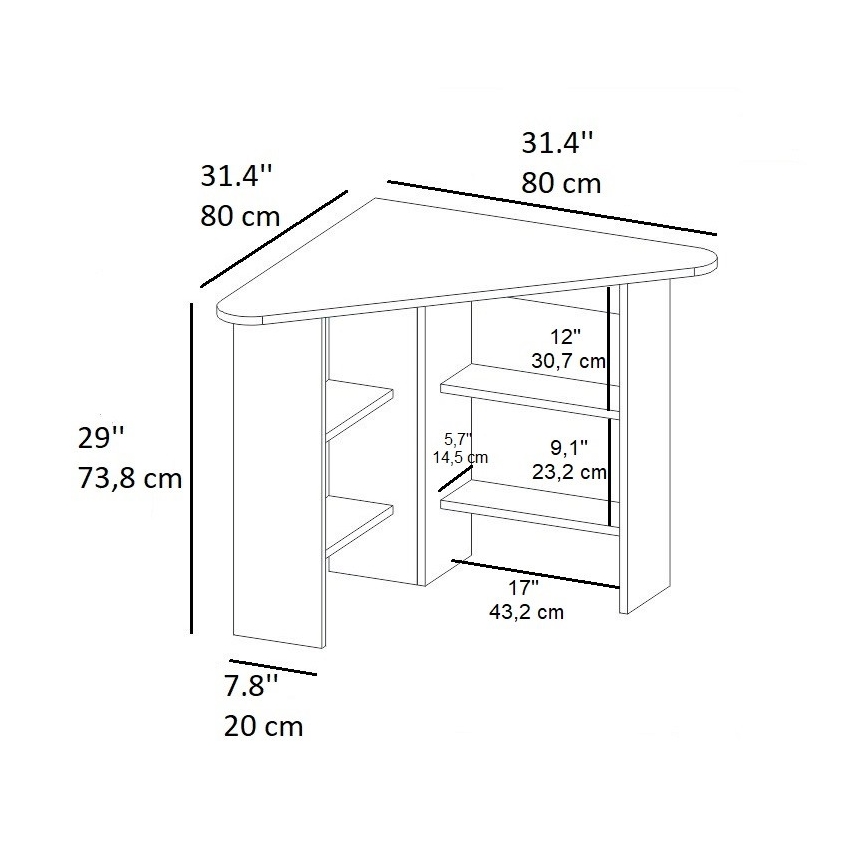 Бюро CORNER 73,8x80 см антрацит