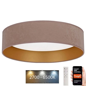 Brilagi - LED Димируем плафон VELVET SMART LED/24W/230V Ø 45 см 2700-6500K Wi-Fi Tuya бежов/златист + дистанционно управление