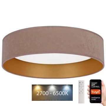 Brilagi - LED Димируем плафон VELVET SMART LED/36W/230V Ø 55 см 2700-6500K Wi-Fi Tuya бежов/златист + дистанционно управление