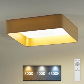 Brilagi - LED Димируем плафон VELVET SQUARE LED/24W/230V 3000/4000/6500K + дистанционно управление бежов