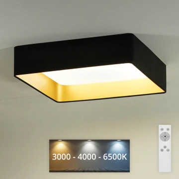 Brilagi - LED Димируем плафон VELVET SQUARE LED/24W/230V 3000/4000/6500K + дистанционно управление черен