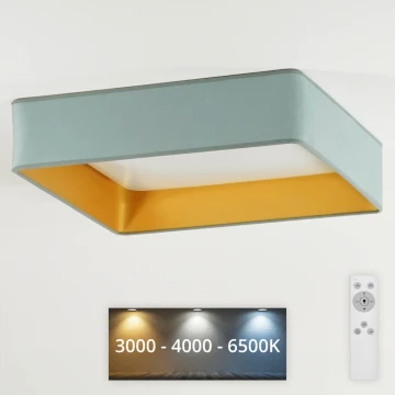 Brilagi - LED Димируем плафон VELVET SQUARE LED/24W/230V 3000/4000/6500K + дистанционно управление мента